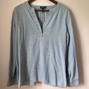 Ralph Lauren Jeans Company Top Longsleeve Roll Up Cotton Womens Size Large